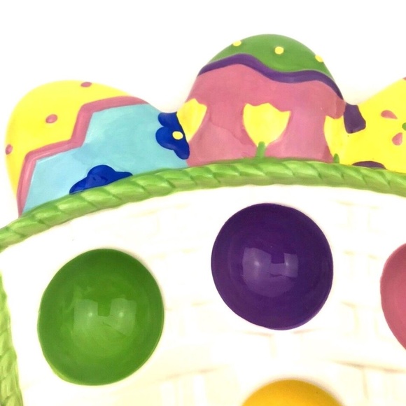 Easter Egg Holder Plate Tray holiday decor 6 spots celebrations by Radko - Picture 5 of 6